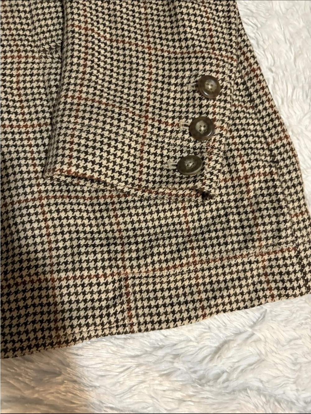 Free People We The Free Brown-Beige Plaid Beckett Boyfriend One
Button Blazer M - Picture 4 of 11